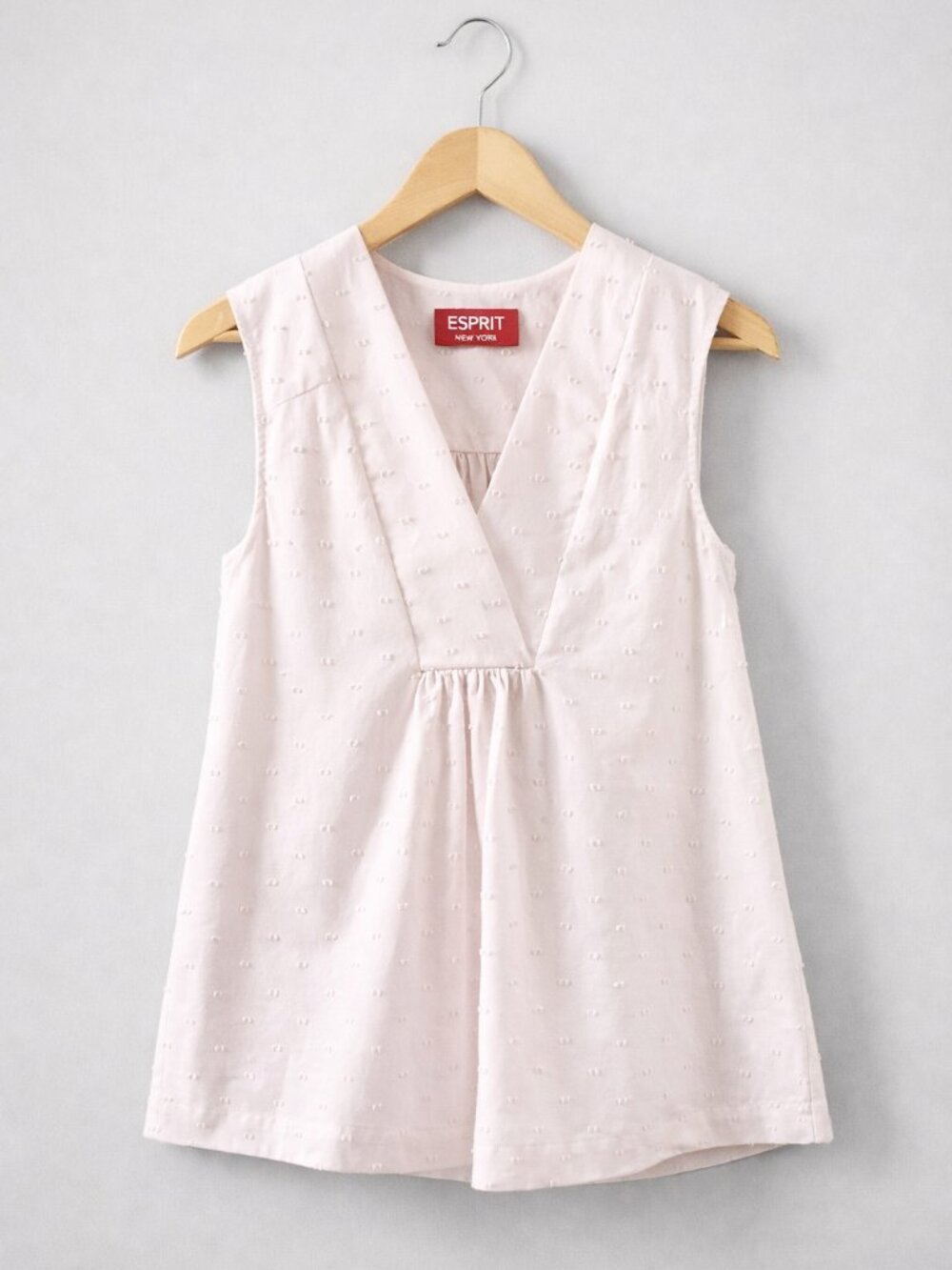 Esprit NWT Textured Pink Cotton Tank • Empire Waist A‑Line Summer Top • Small